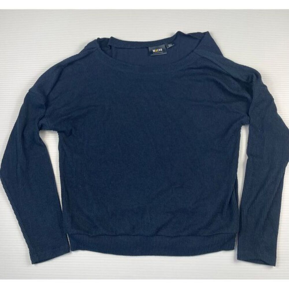 Maeve Navy Blue Ribbed Long Sleeve Casual Sweater Top size S